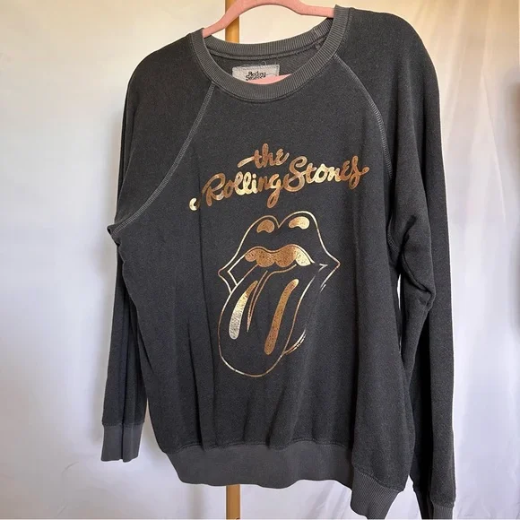 Rolling Stones x People of Leisure Sticky Fingers Foiled Icon Sweatshirt - Picture 3 of 5